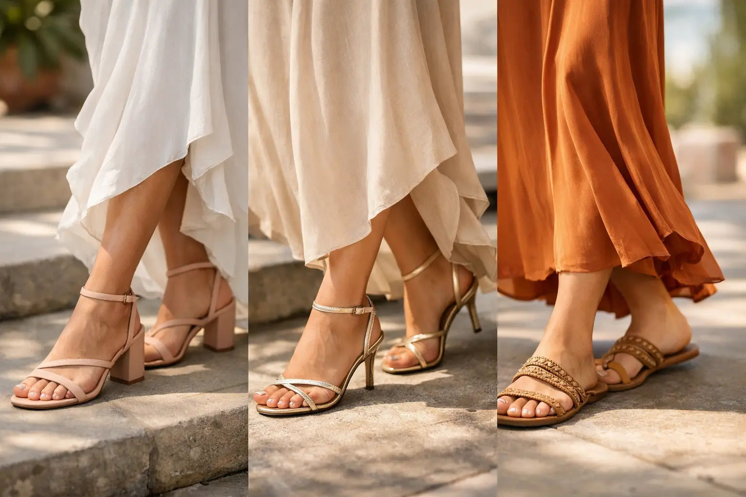 Sandalias para vestido largo que sí combinan