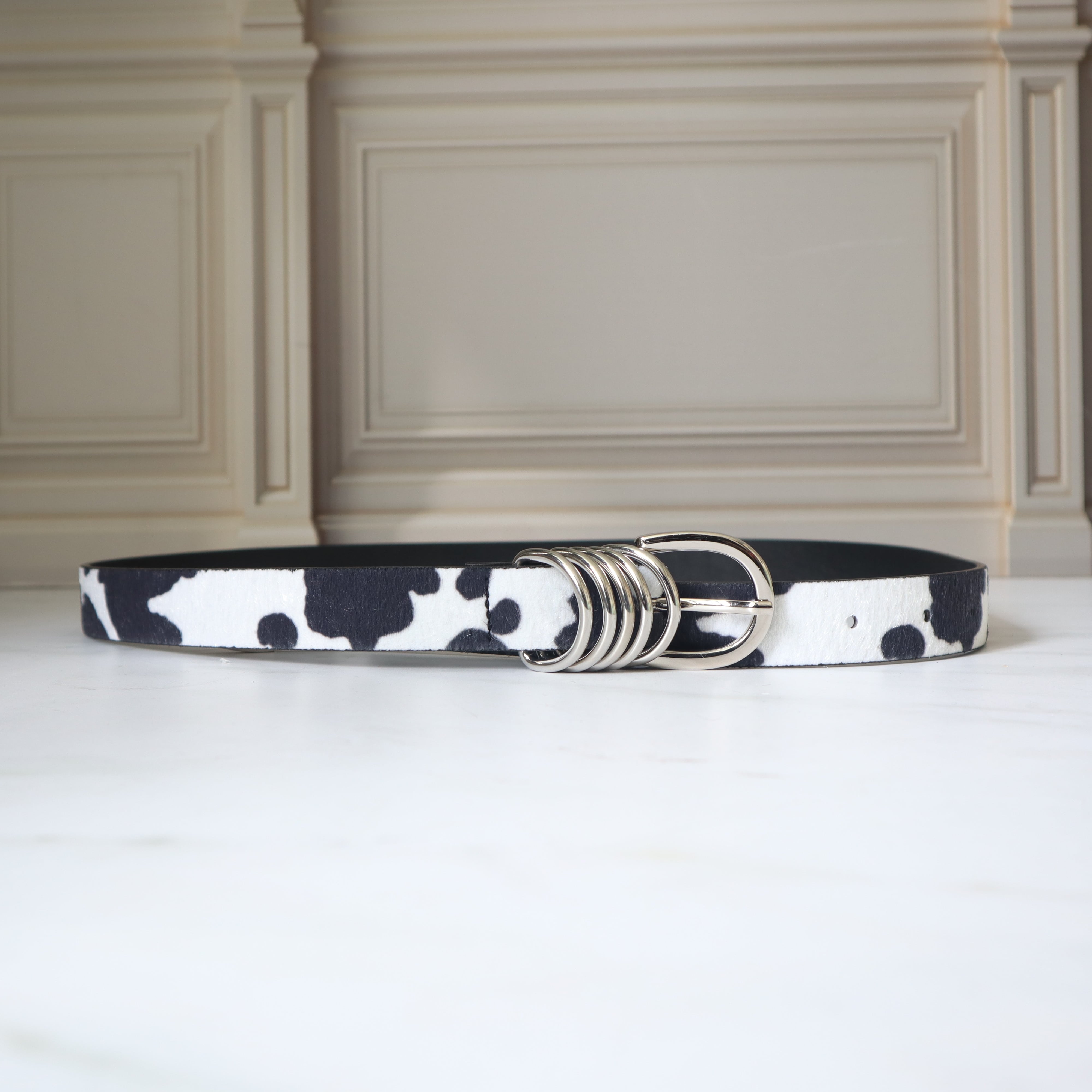 Correa vaca print negro para mujer BELT16-Z390