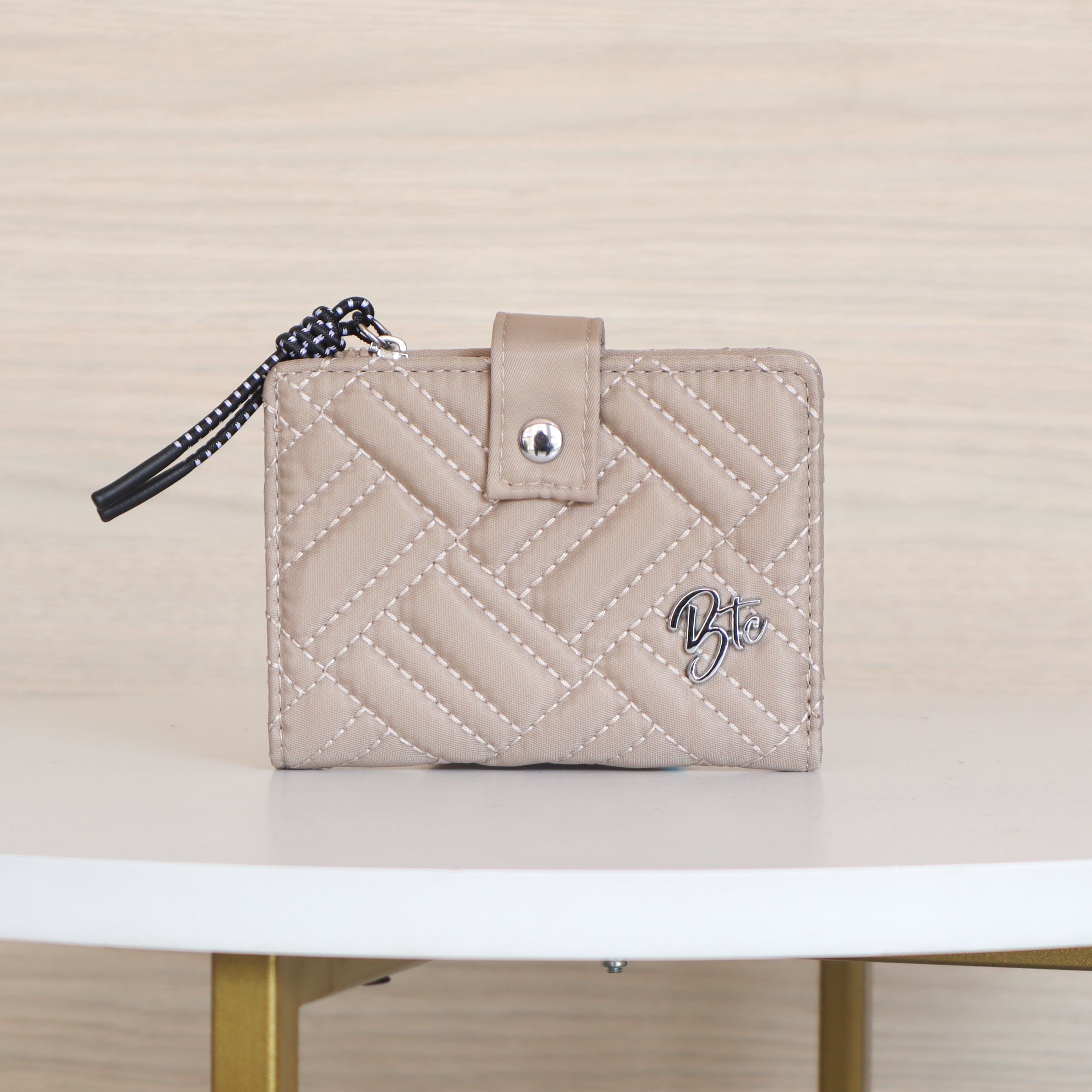 Billetera pequeña taupe para mujer BI-MUMBAI