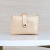 Billetera pequeña dorado cuero para mujer BI-T97