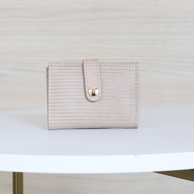 Billetera pequeña taupe cuero para mujer BI-T97