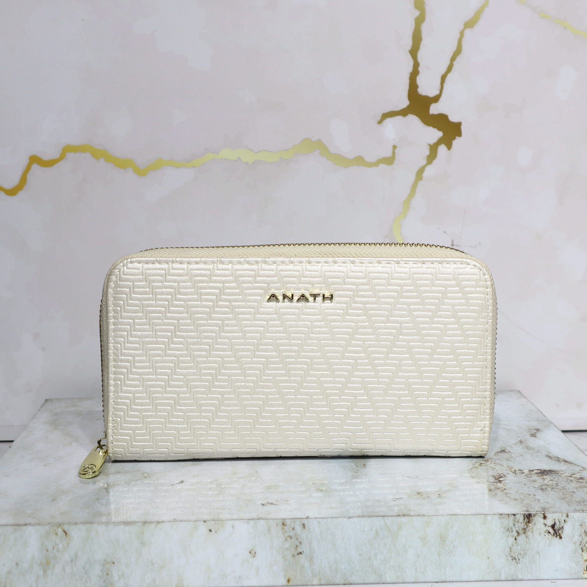 Billetera grande blanco perla para mujer BI60017-21