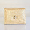 Tarjetero dorado cuero para mujer BIT96