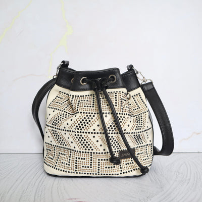 Bolso talco x negro x piedras para mujer BOL599-1