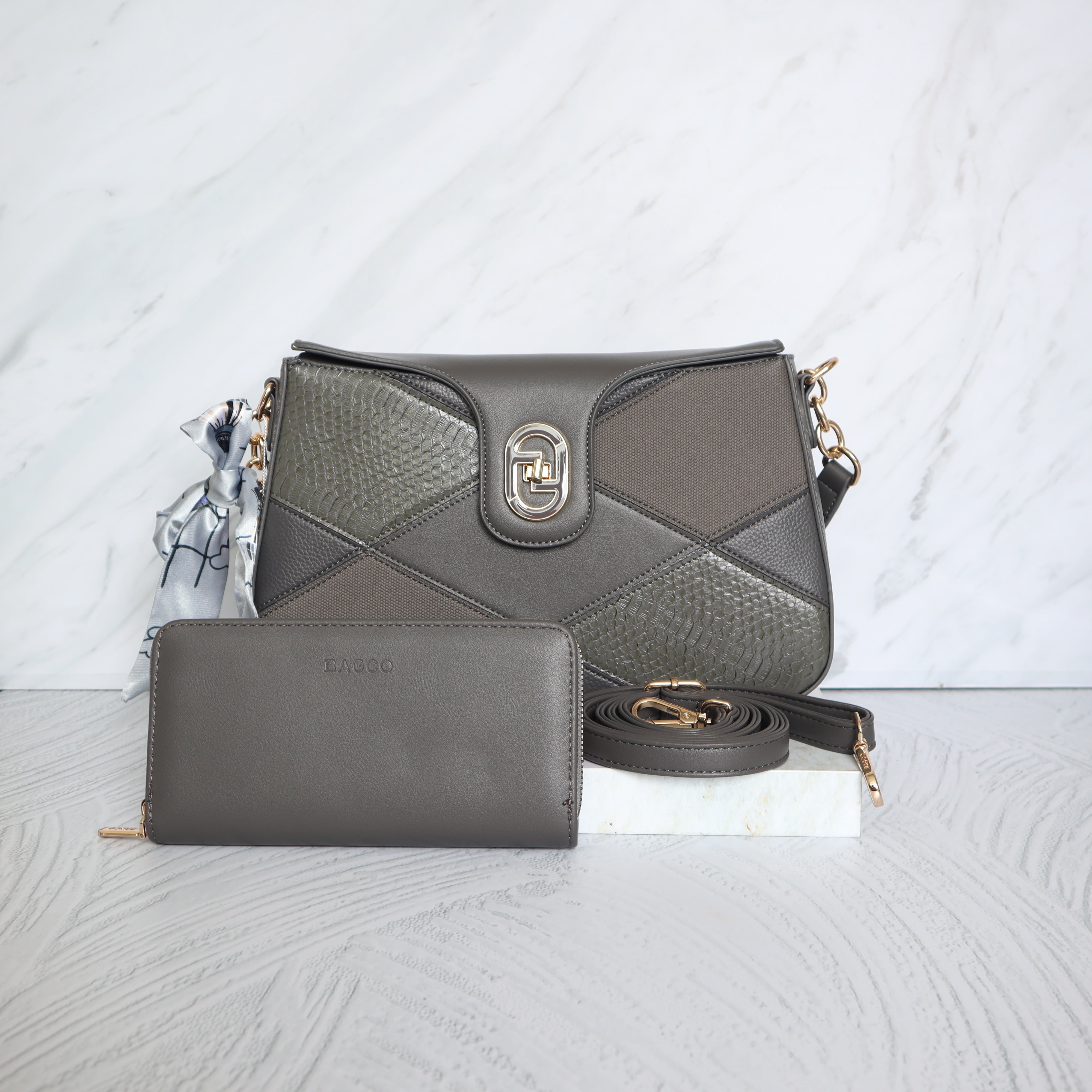 Bolso gris para mujer BOLZ2023