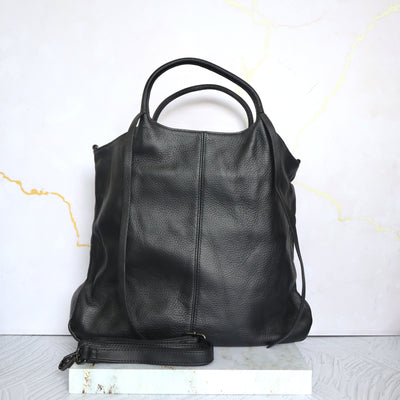 Bolso negro cuero para mujer BOLZ5048C