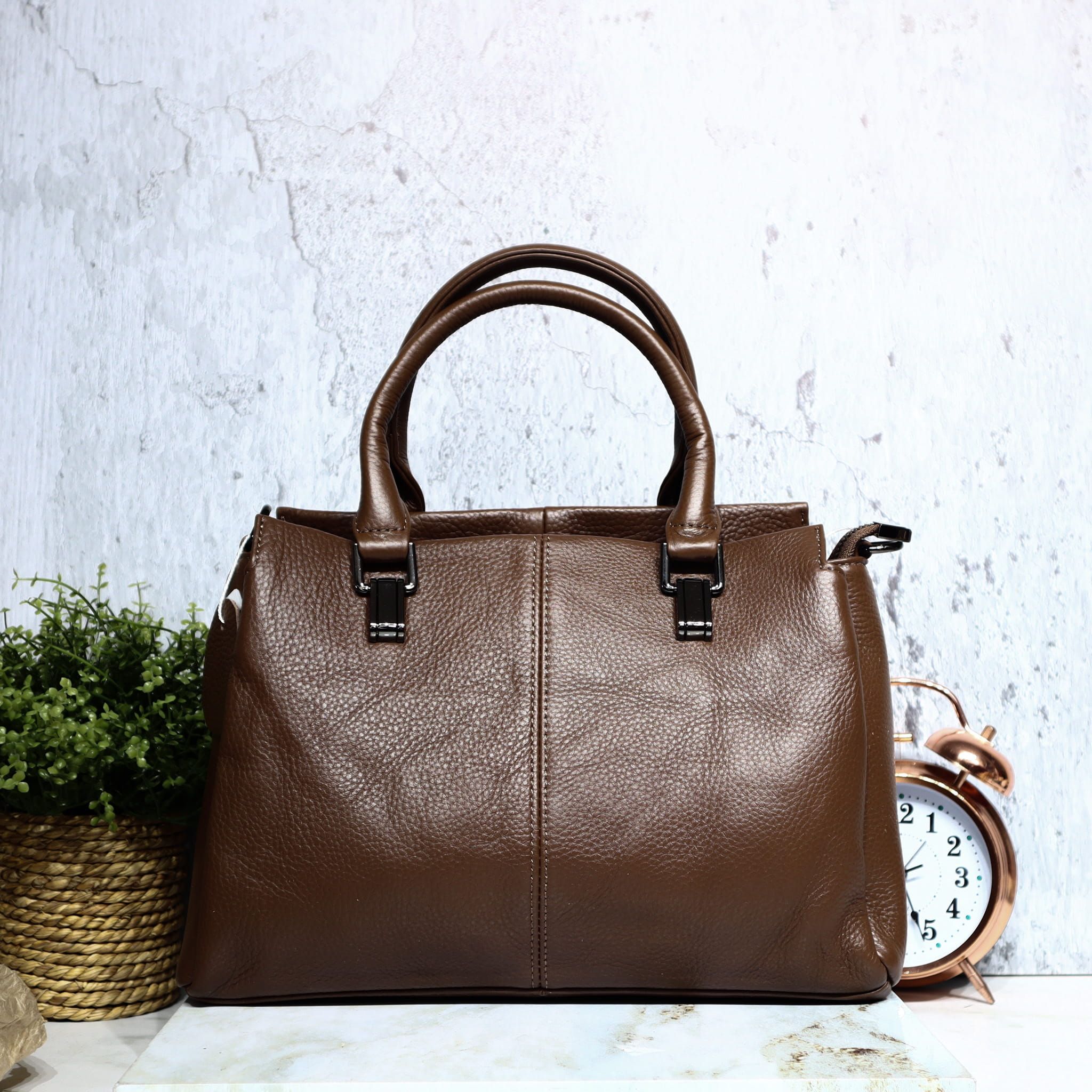 Bolso cafe cuero para mujer BOLZ6010C