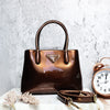 Bolso cafe charol para mujer BOLZ7186A