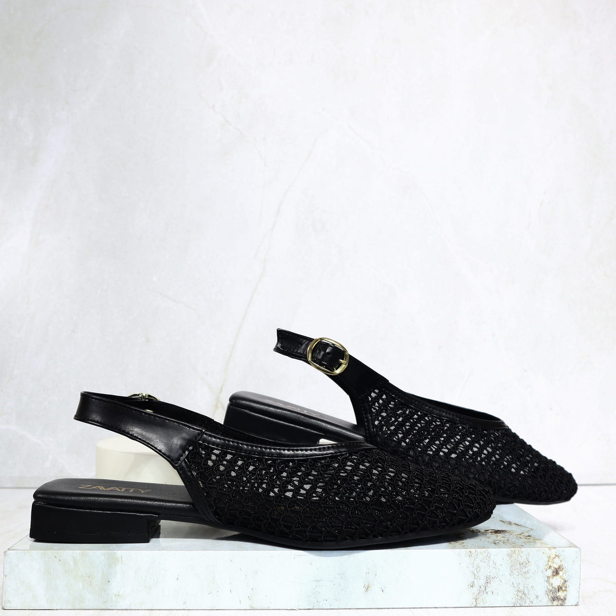 Baleta destalonada negro para mujer 032-Z720