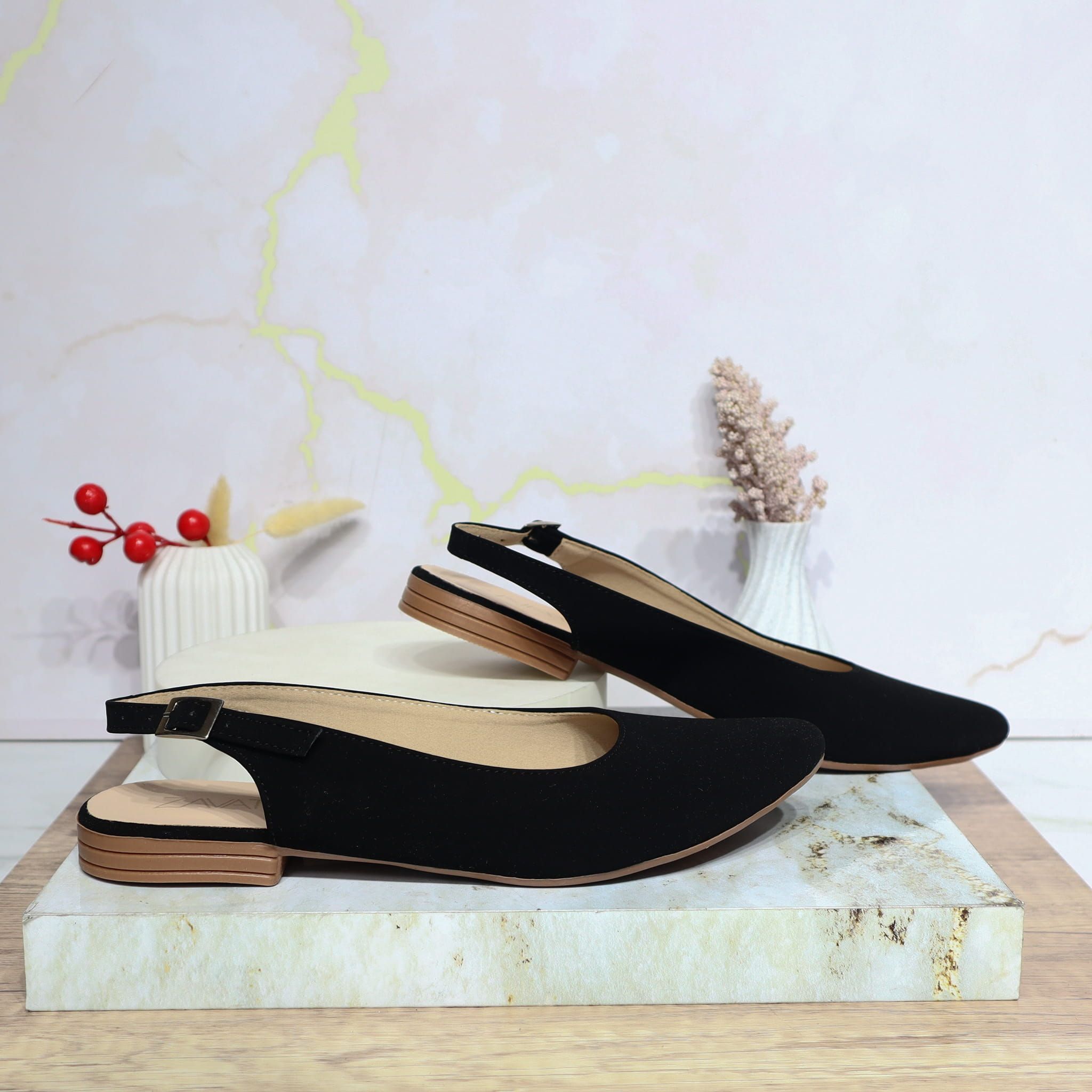 Baleta negro nobuck para mujer 1480-Z147