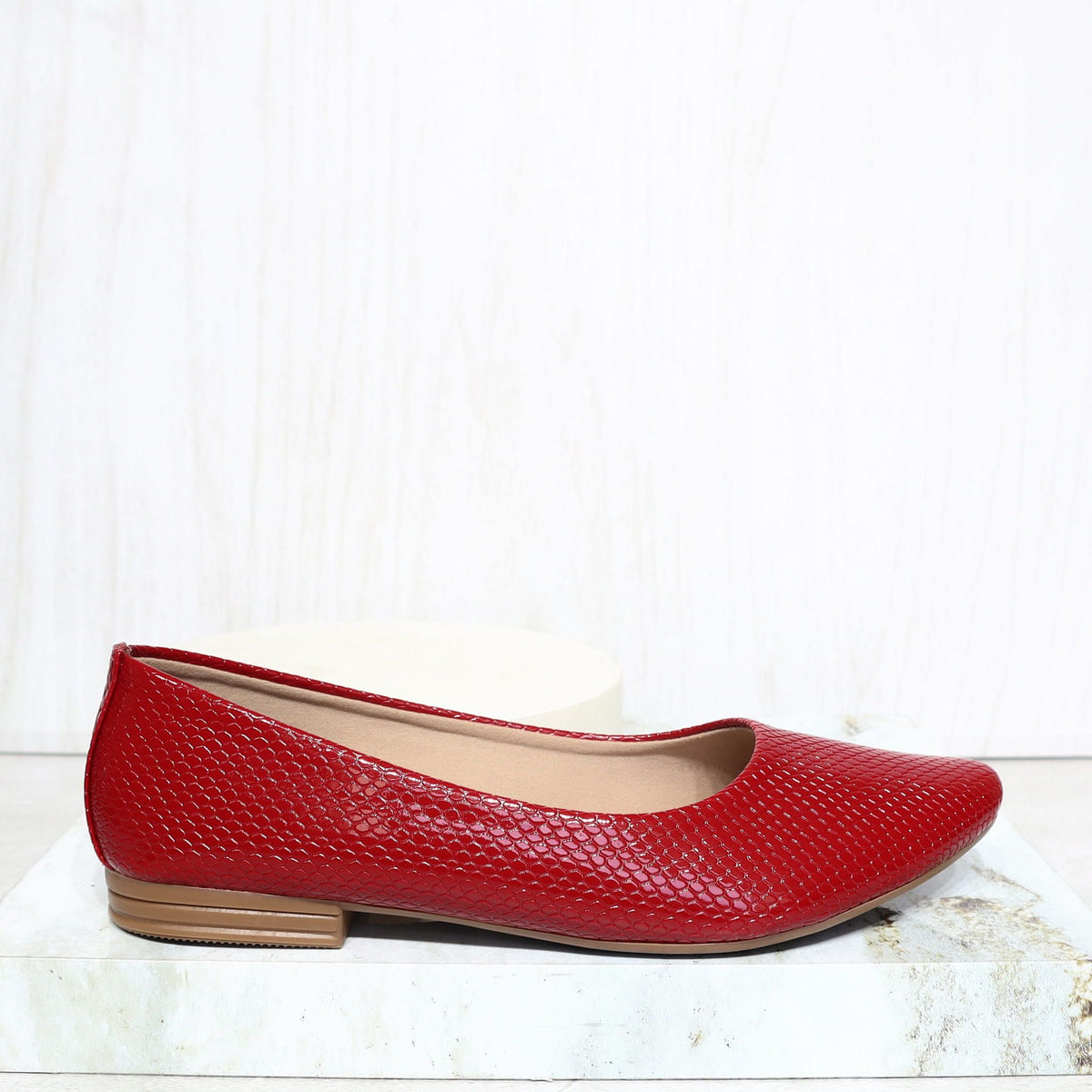 Baleta cerrada rojo para mujer 1637-Z147