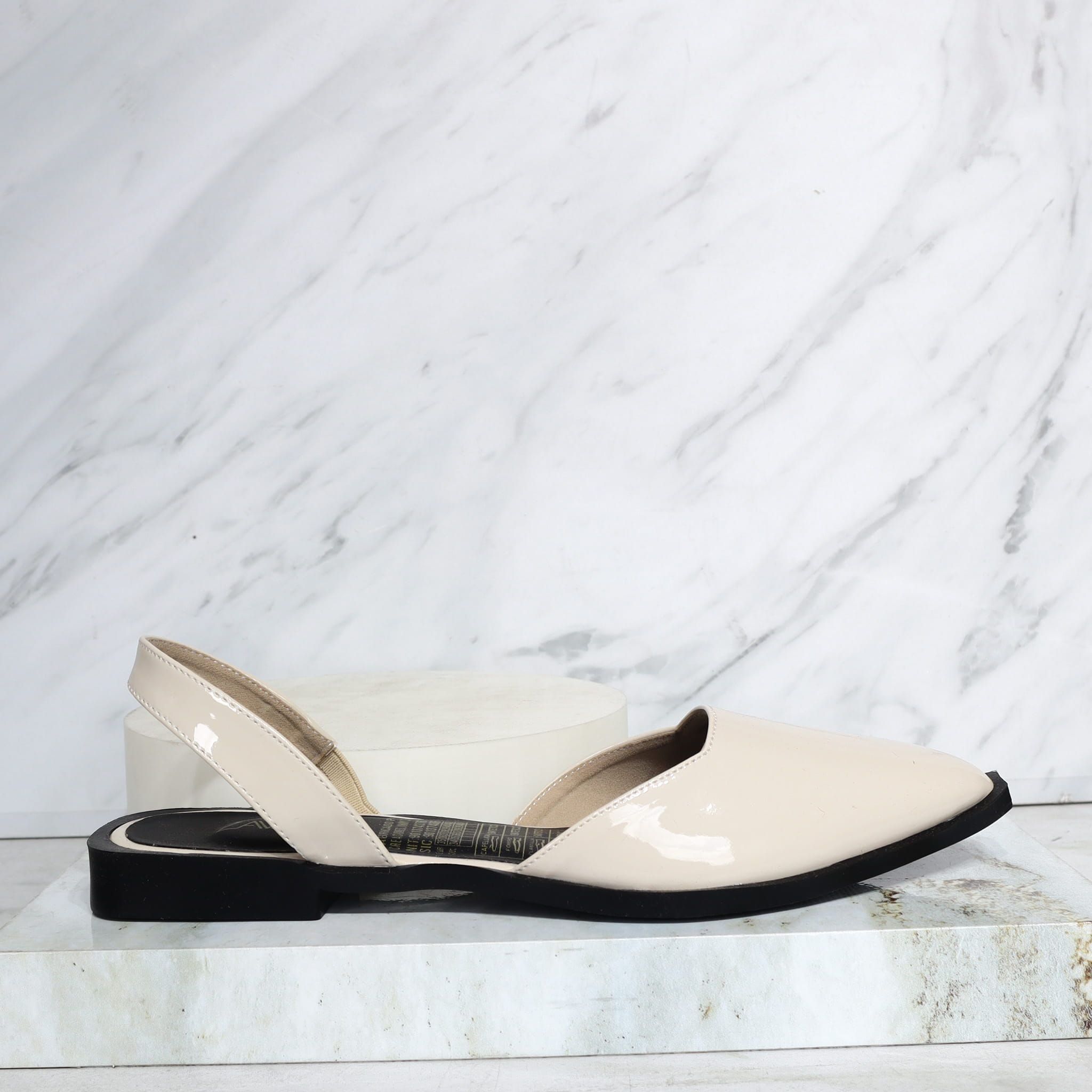 Baleta destalonada beige para mujer 1772-Z147