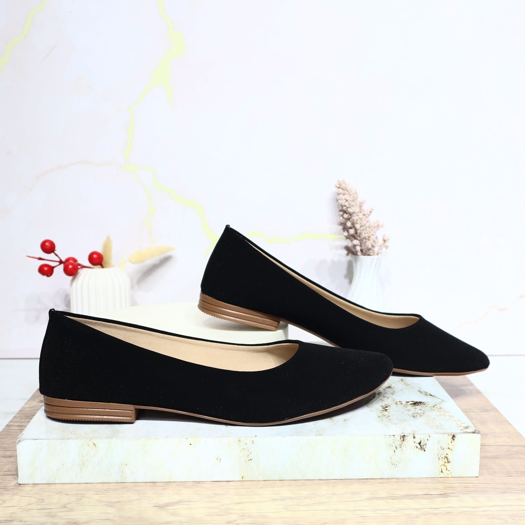 Baleta negro nobuck para mujer 1775-Z147