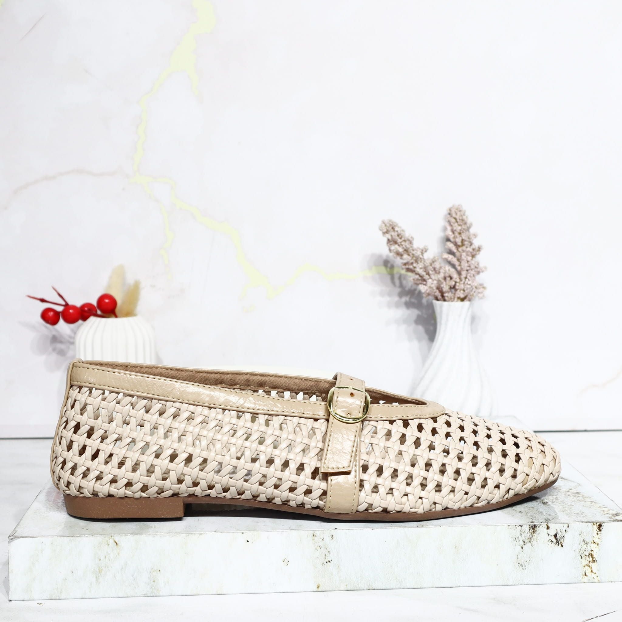 Baleta nude tejido para mujer 3187-Z720