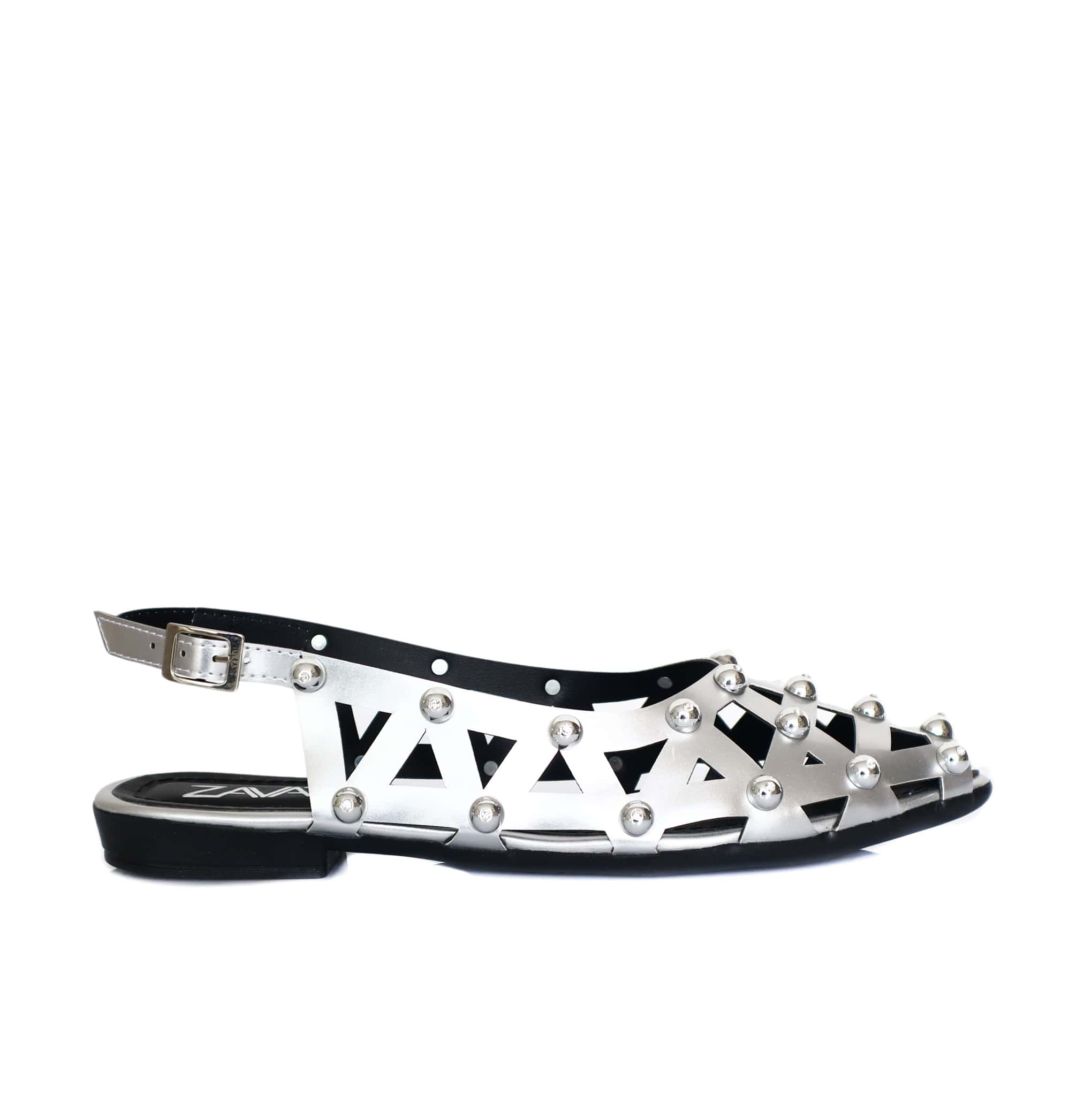 Baleta plata charol para mujer J101-Z436