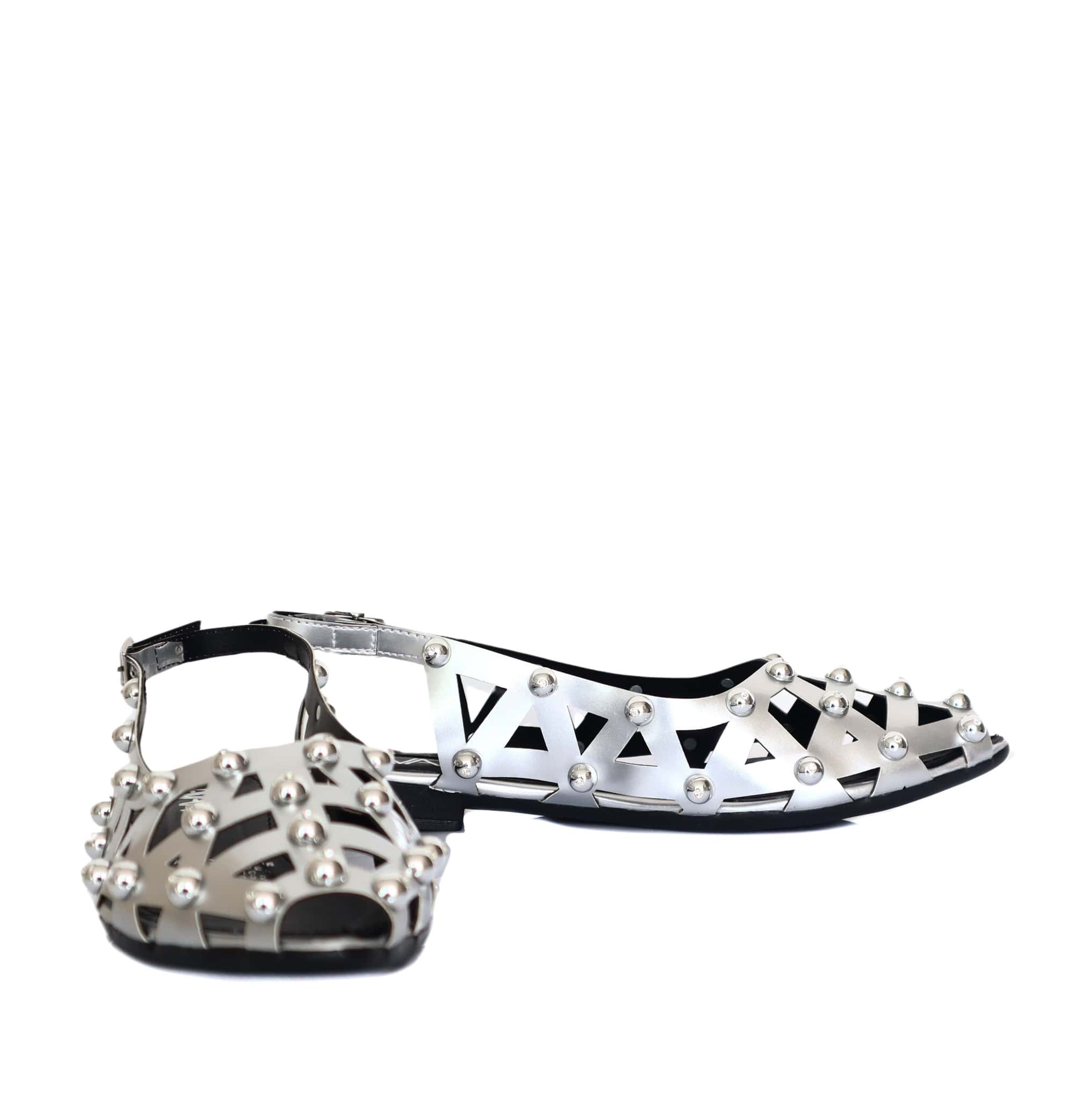 Baleta plata charol para mujer J101-Z436