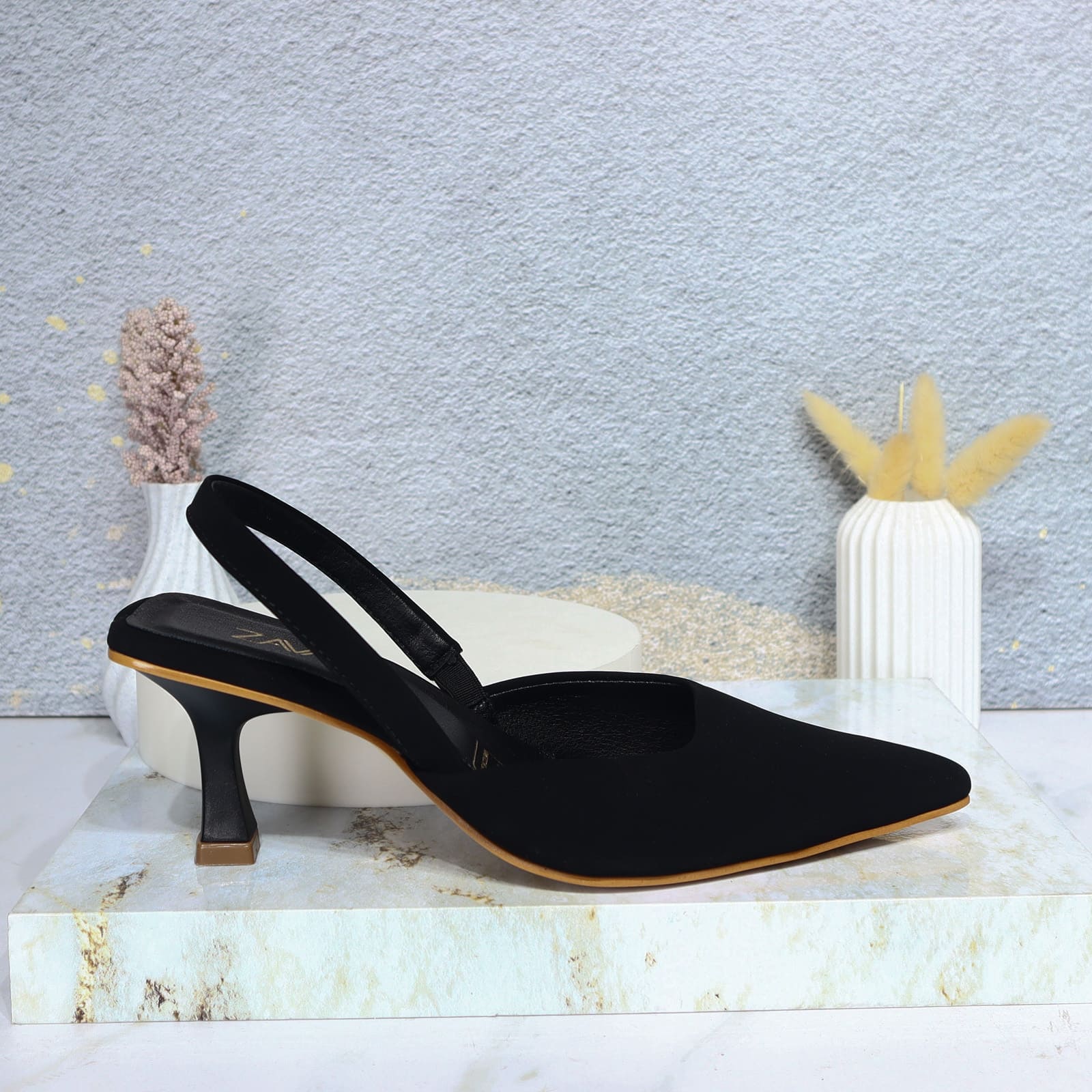 Tacon negro nobuck para mujer KIARA-Z120