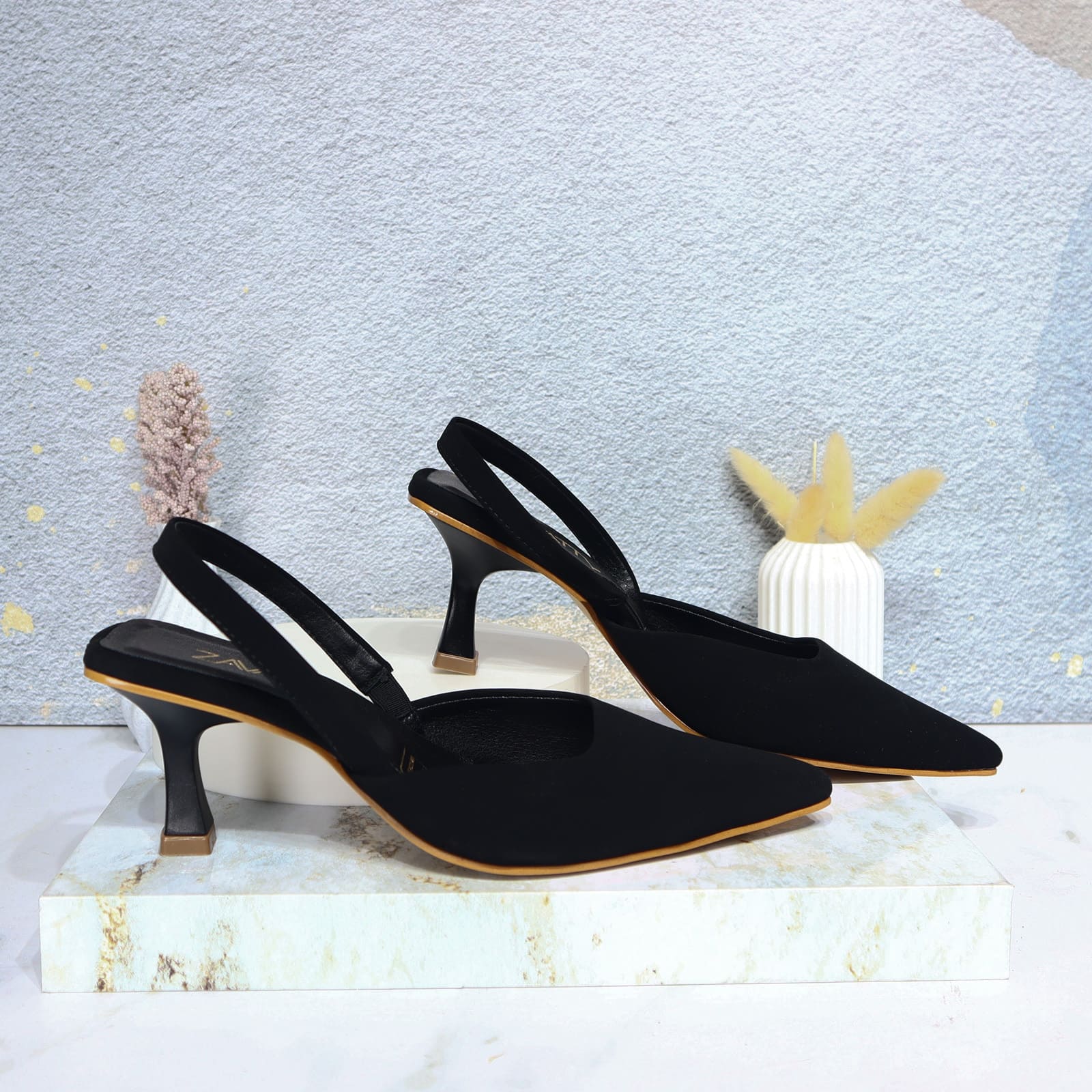 Tacon negro nobuck para mujer KIARA-Z120
