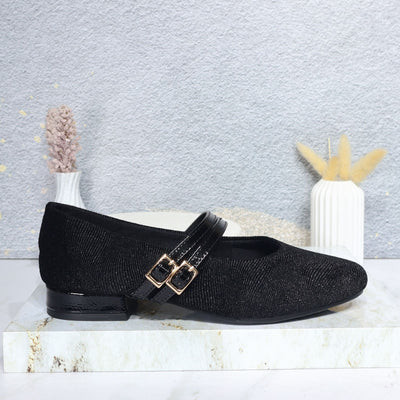 Sandalia tacon negro charol para mujer L430-Z319