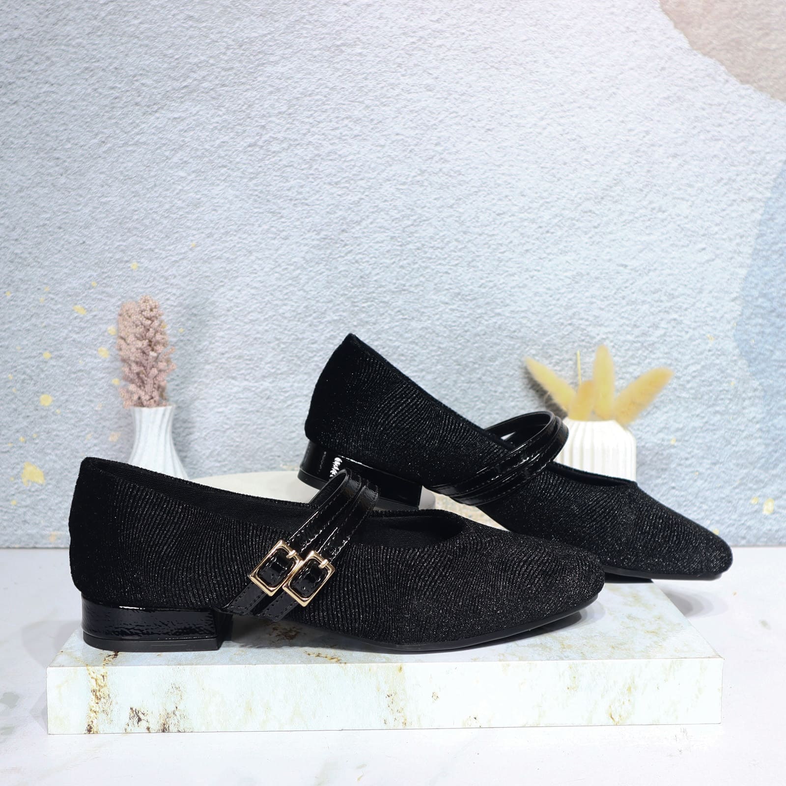 Sandalia tacon negro charol para mujer L430-Z319