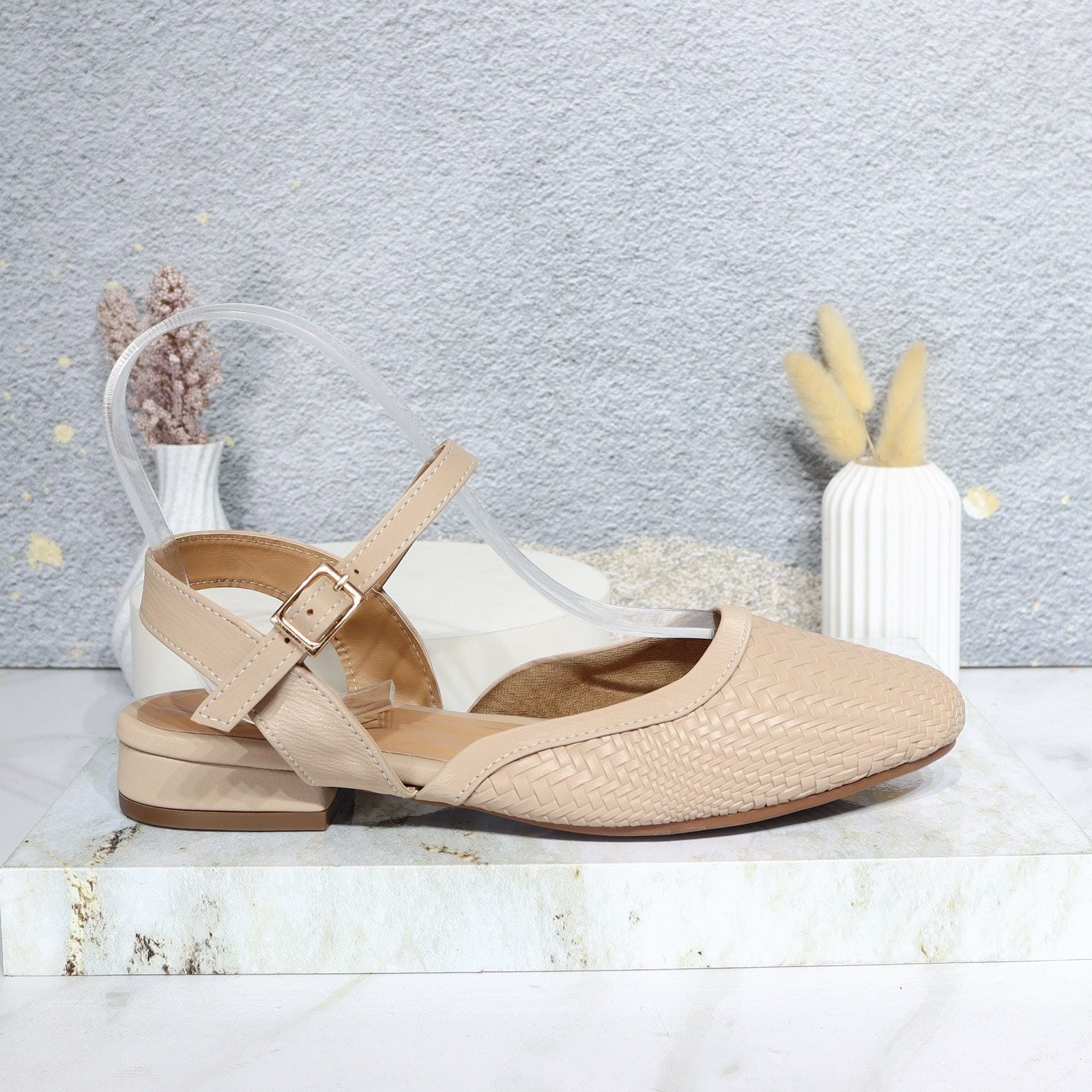 Sandalia tacon beige para mujer L458-Z319