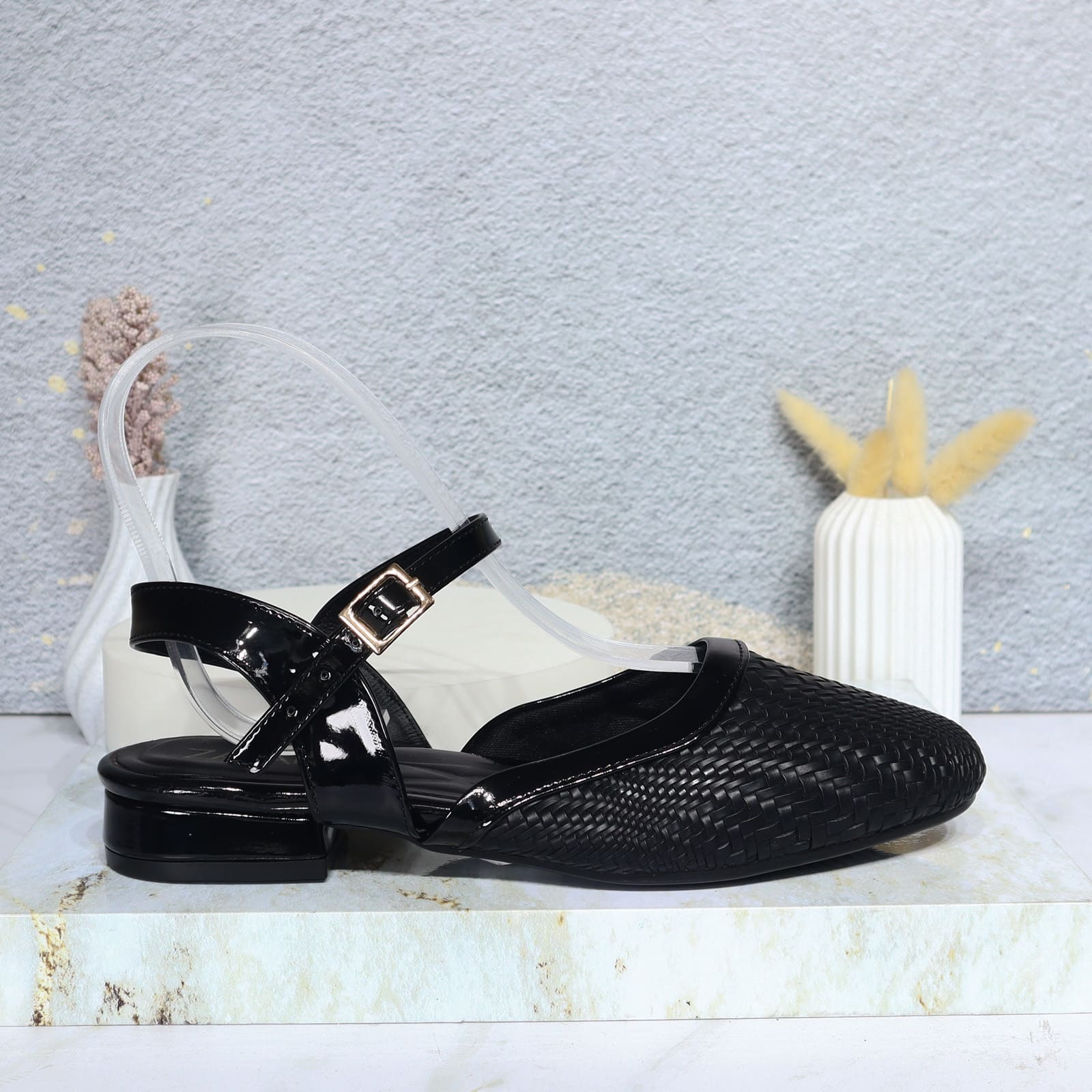 Sandalia tacon negro para mujer L458-Z319