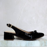 Tacon 3 1/2 destalonado negro charol para mujer T44-Z687