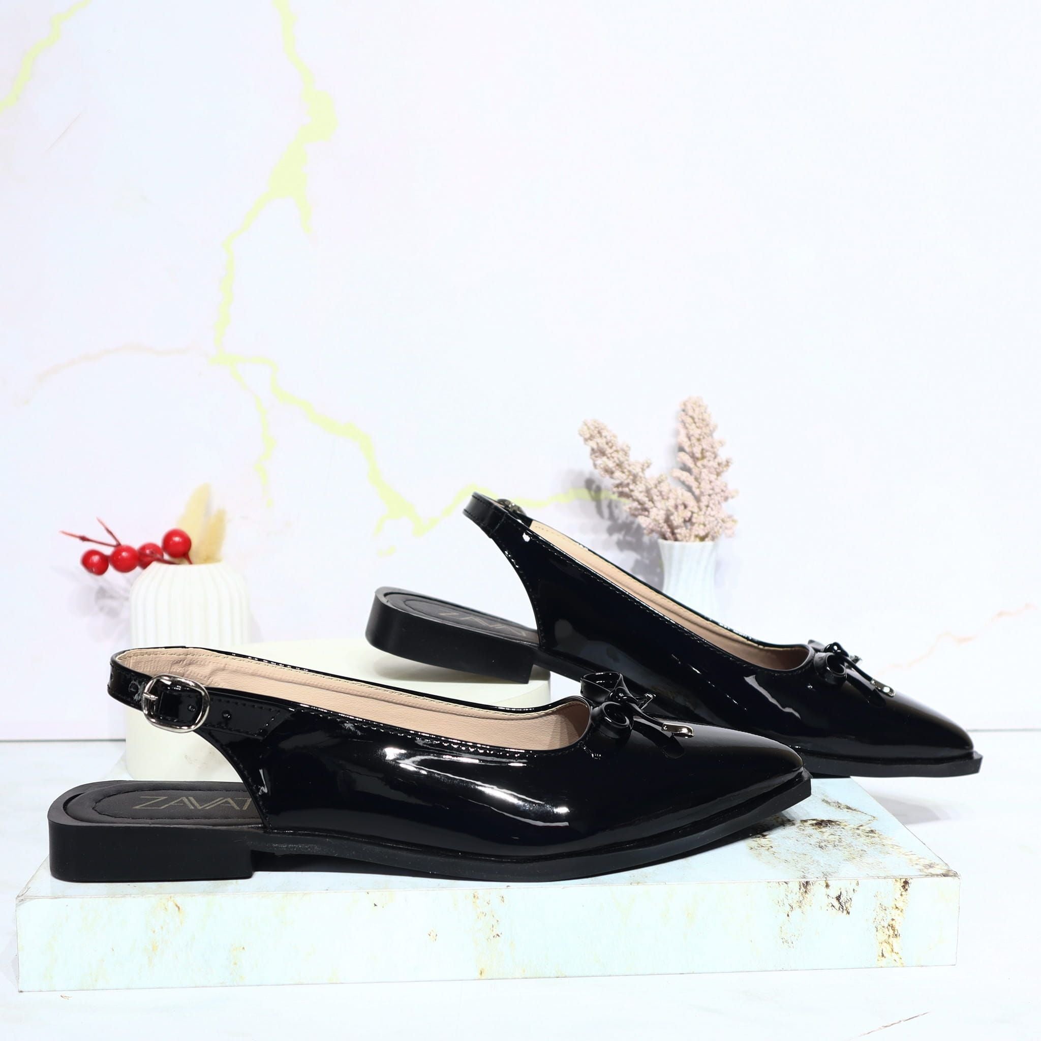 Baleta negro charol para mujer T801-Z490