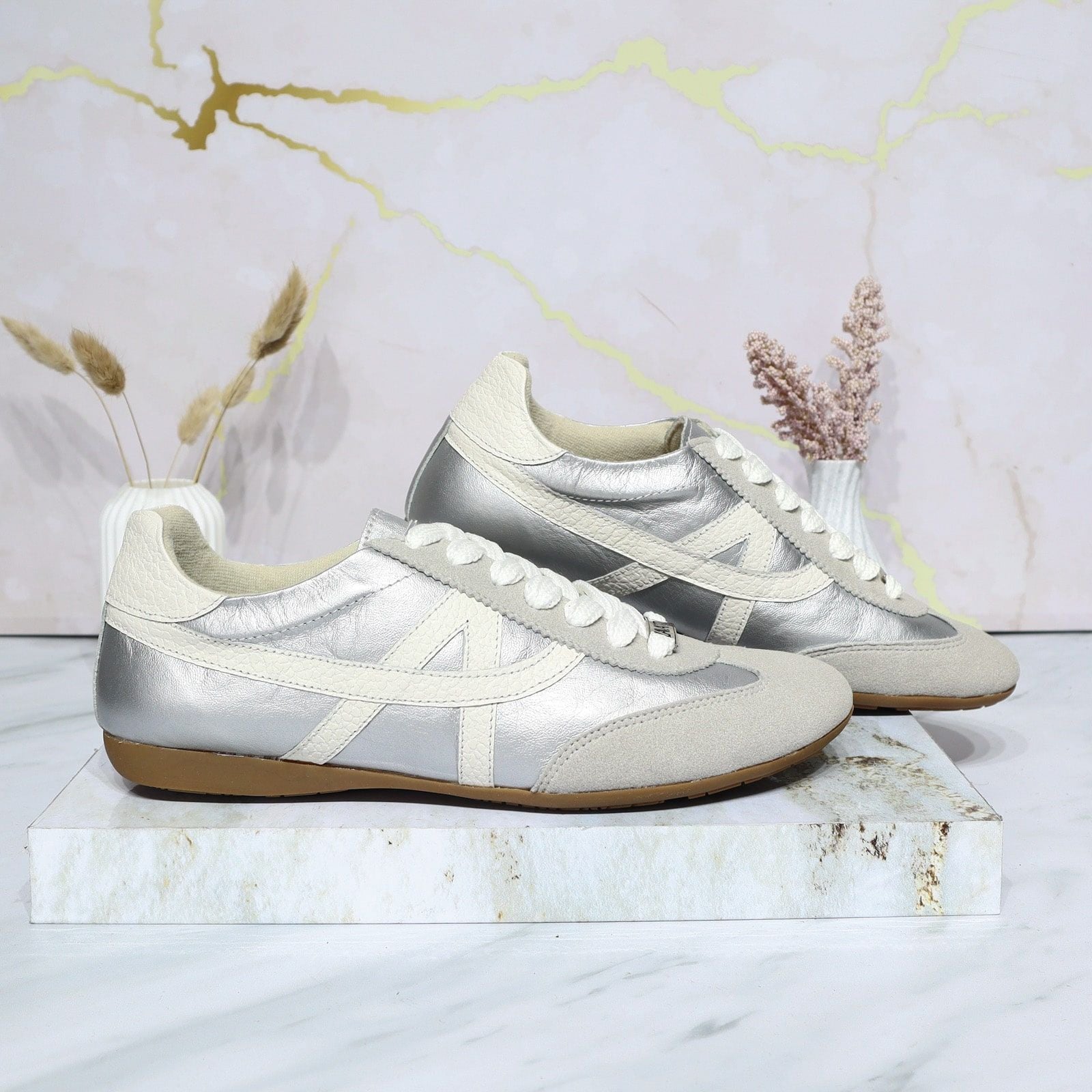 Tenis plata xtalco cuero para mujer A202-Z495