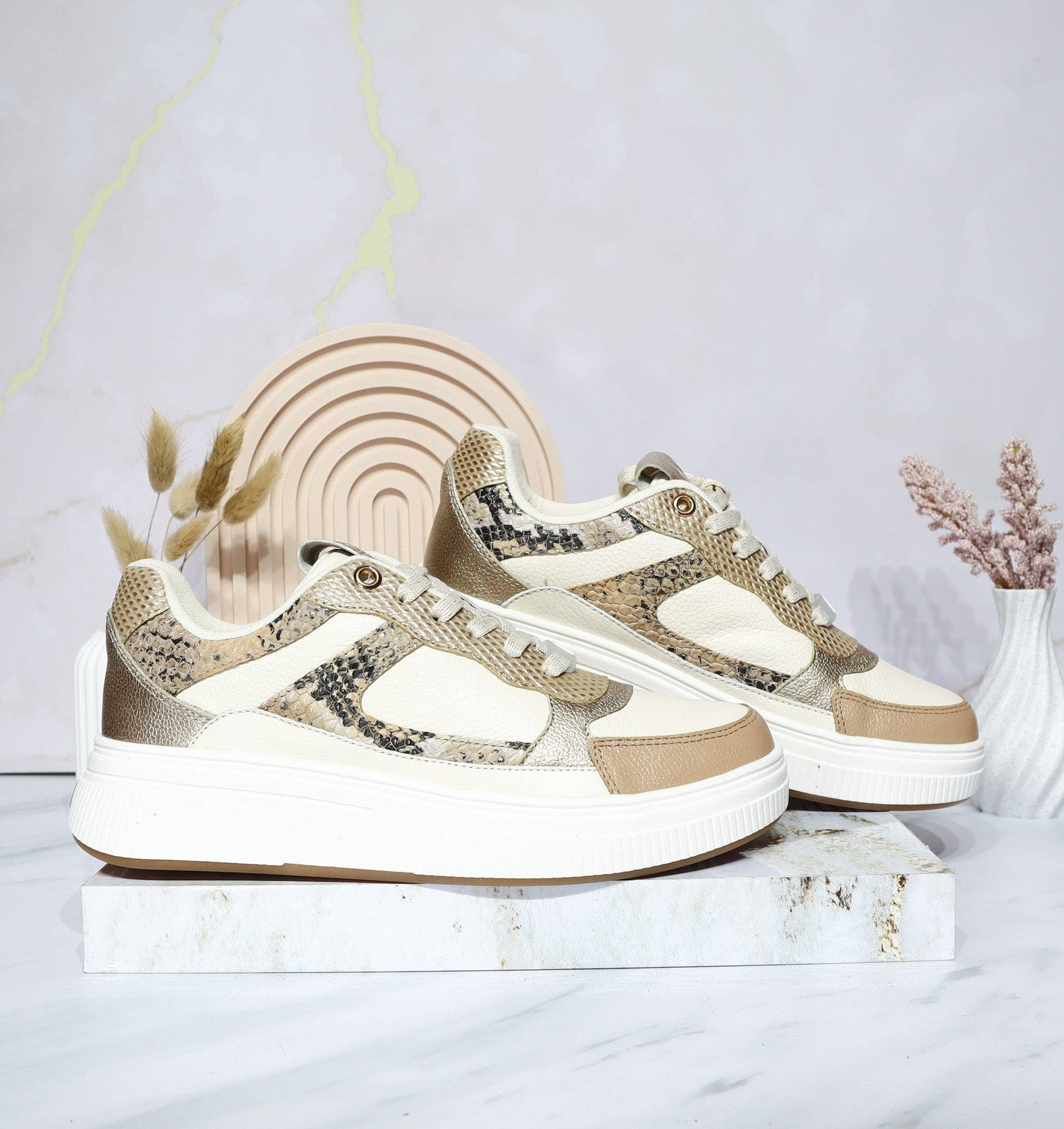 Tenis talco x champaña x taupe para mujer TAC947
