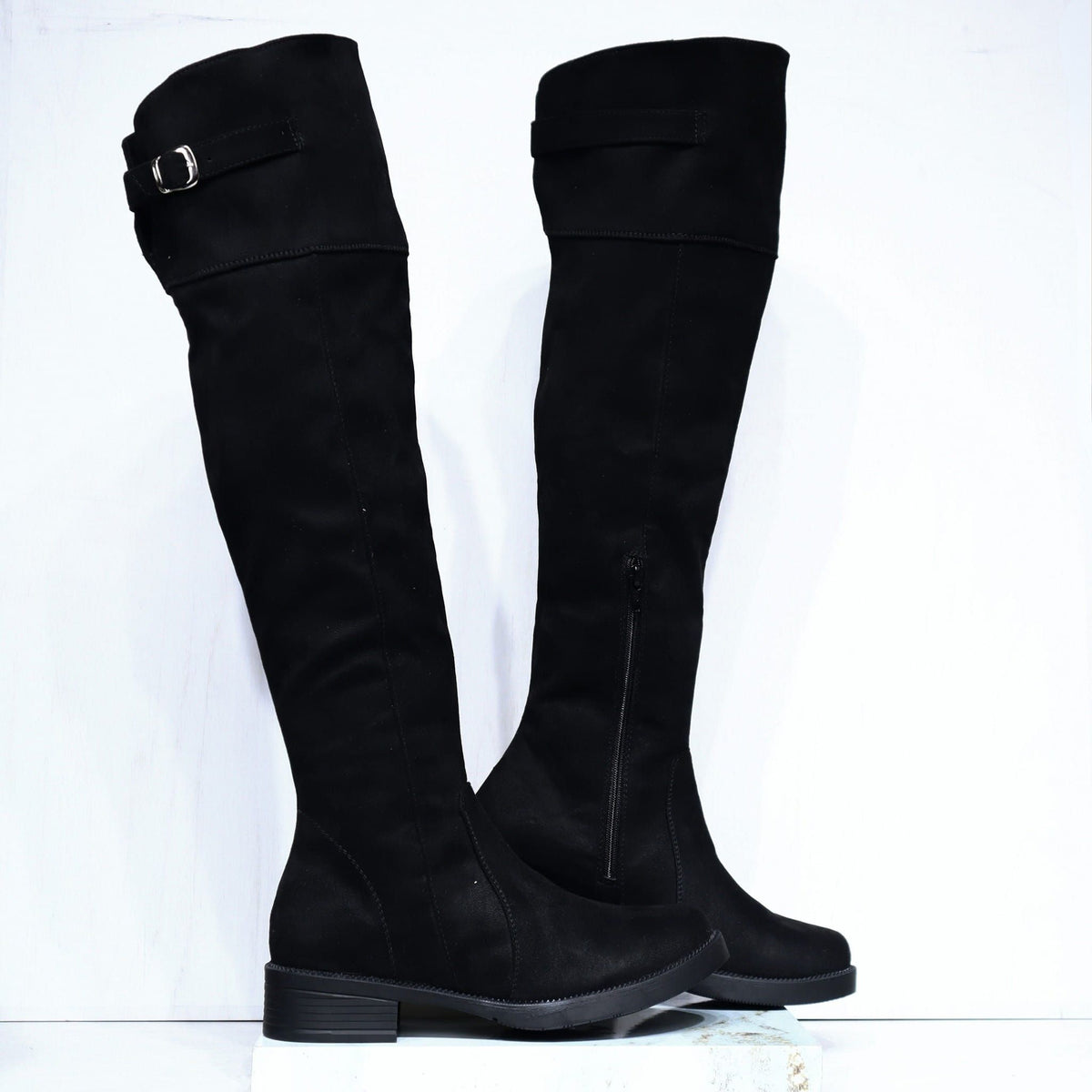 Bota plana negro para mujer 1201-Z279