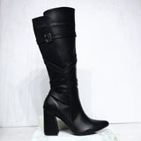 Bota tacon 5 1/2 negro para mujer 124-Z279