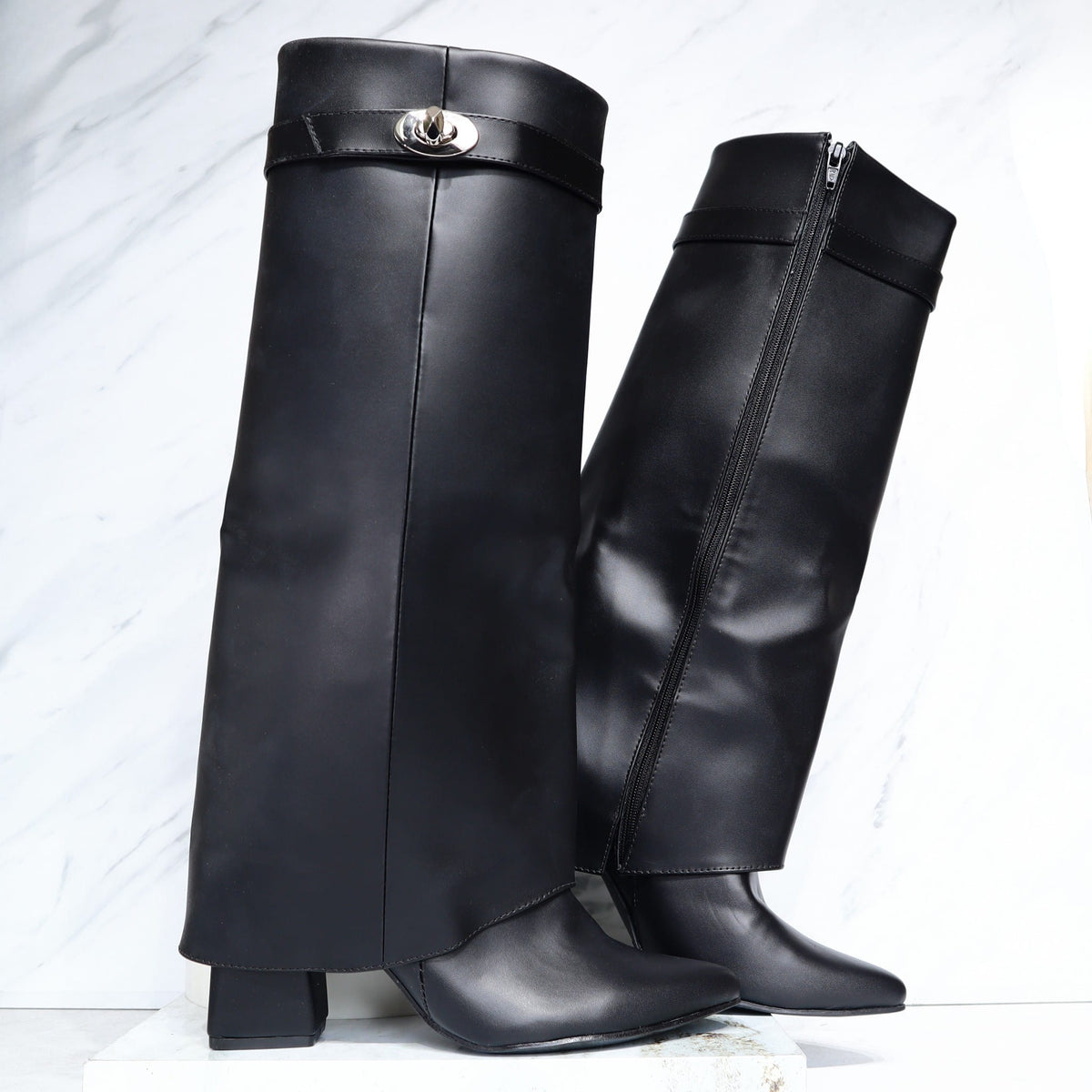 Bota tacon 5 1/2 negro para mujer 1558-Z279