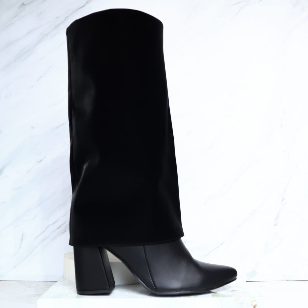 Bota tacon 5 1/2 negro gamusa para mujer 1559-Z279