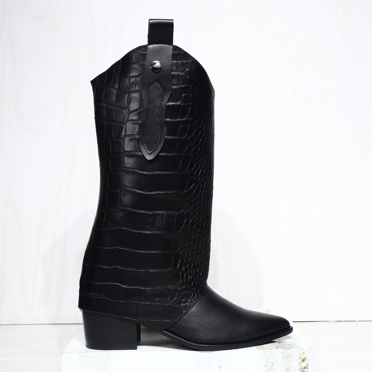 Texana larga negro para mujer 2550-Z807
