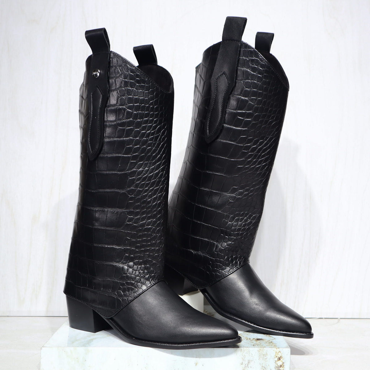 Texana larga negro para mujer 2550-Z807