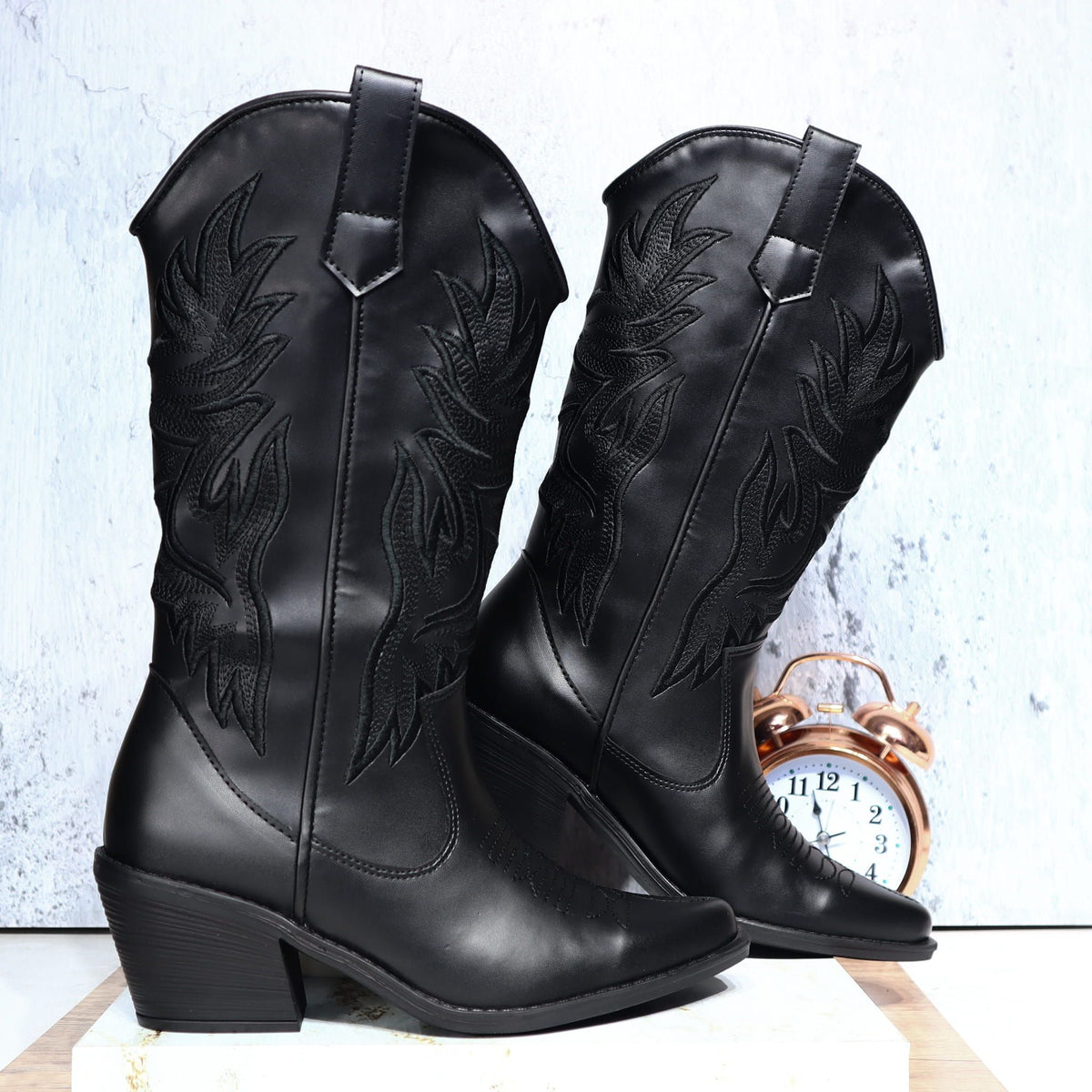 Texana larga negro para mujer 2657-Z22