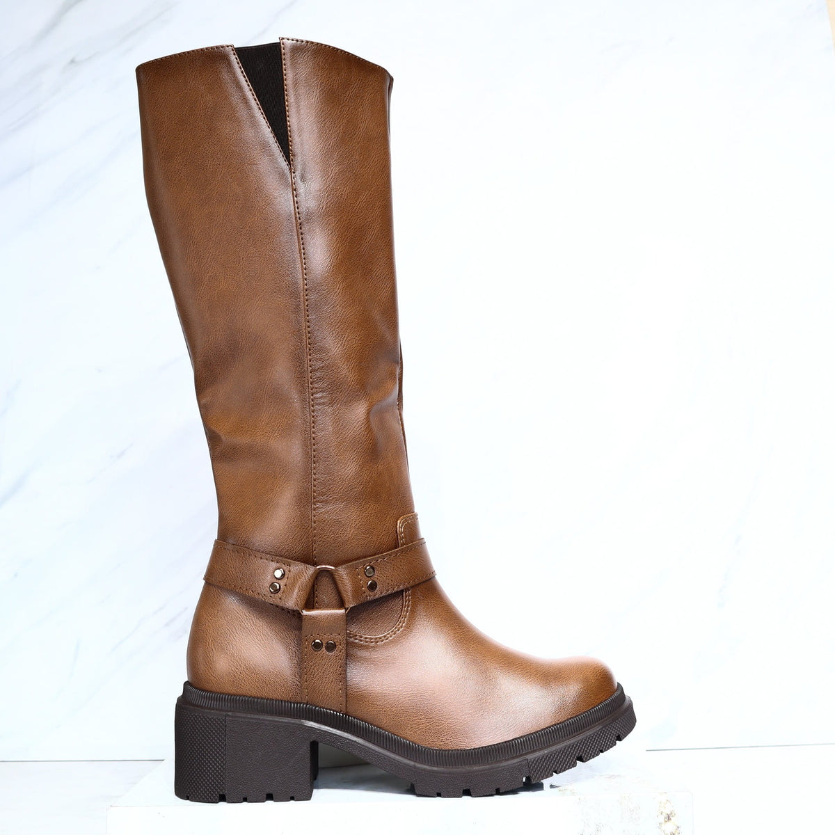 Bota plana miel para mujer 749-Z126