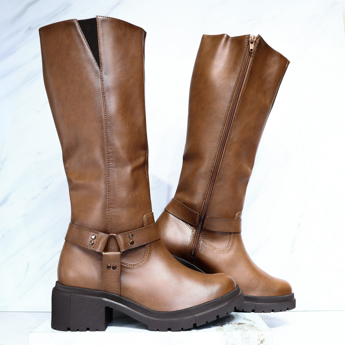 Bota plana miel para mujer 749-Z126