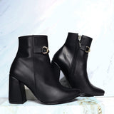 Botin tacon 7 1/2 negro para mujer 7518-Z411