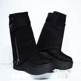 Bota cuadrada negro para mujer NOA-Z22