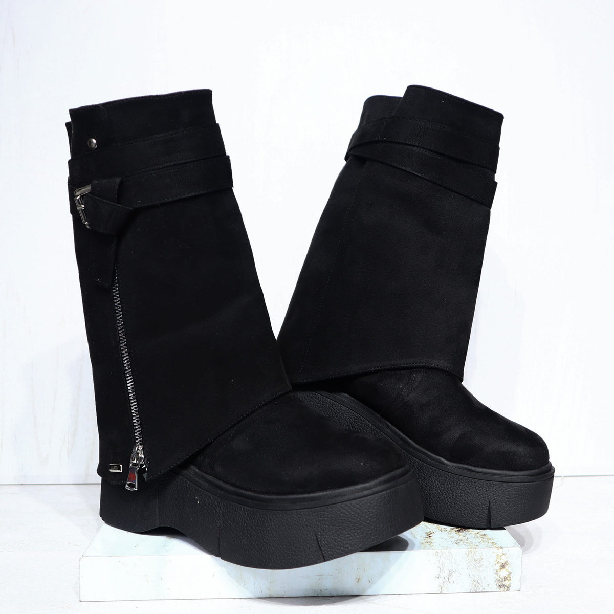 Bota cuadrada negro para mujer NOA-Z22