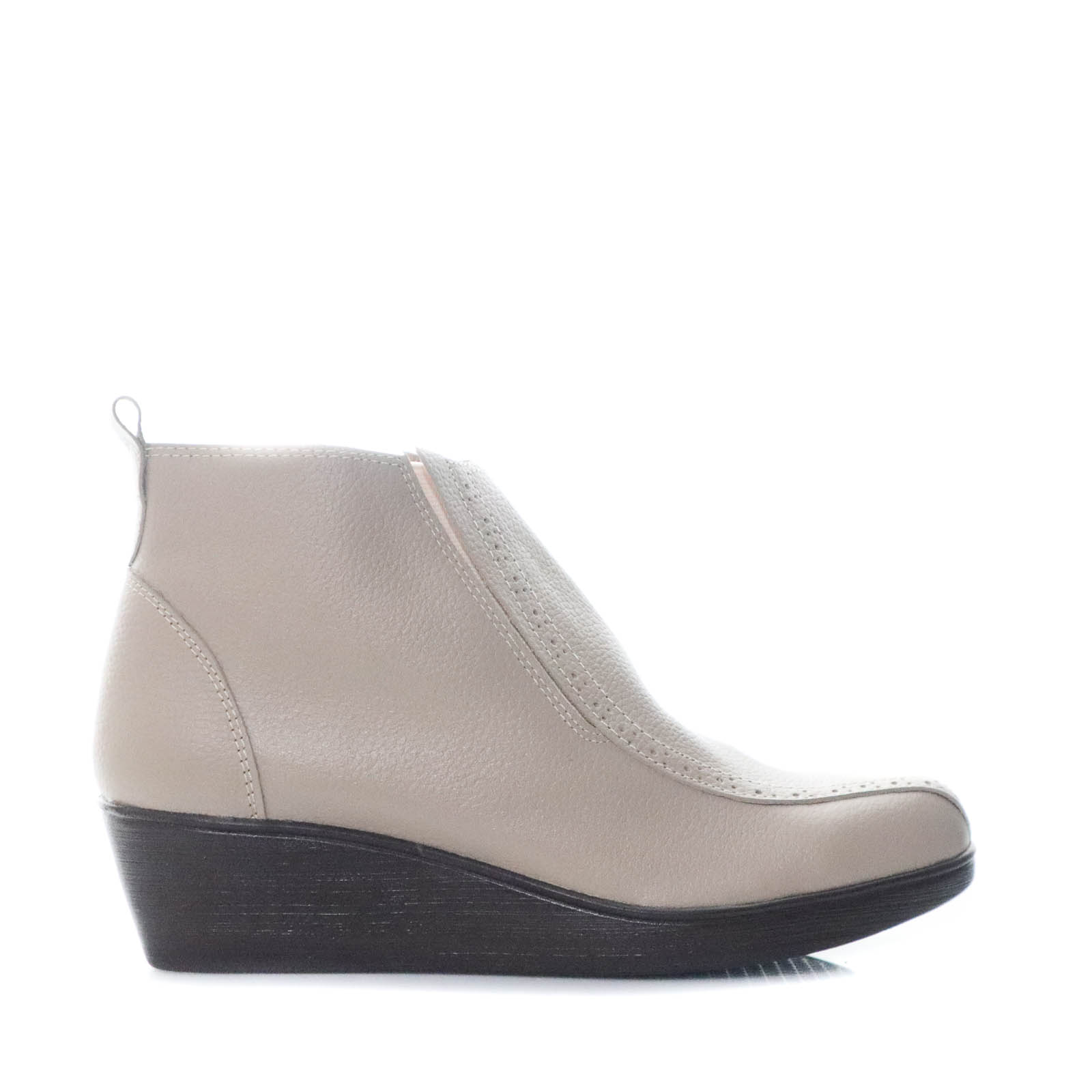 Botin taupe cuero para mujer H-ABRIL