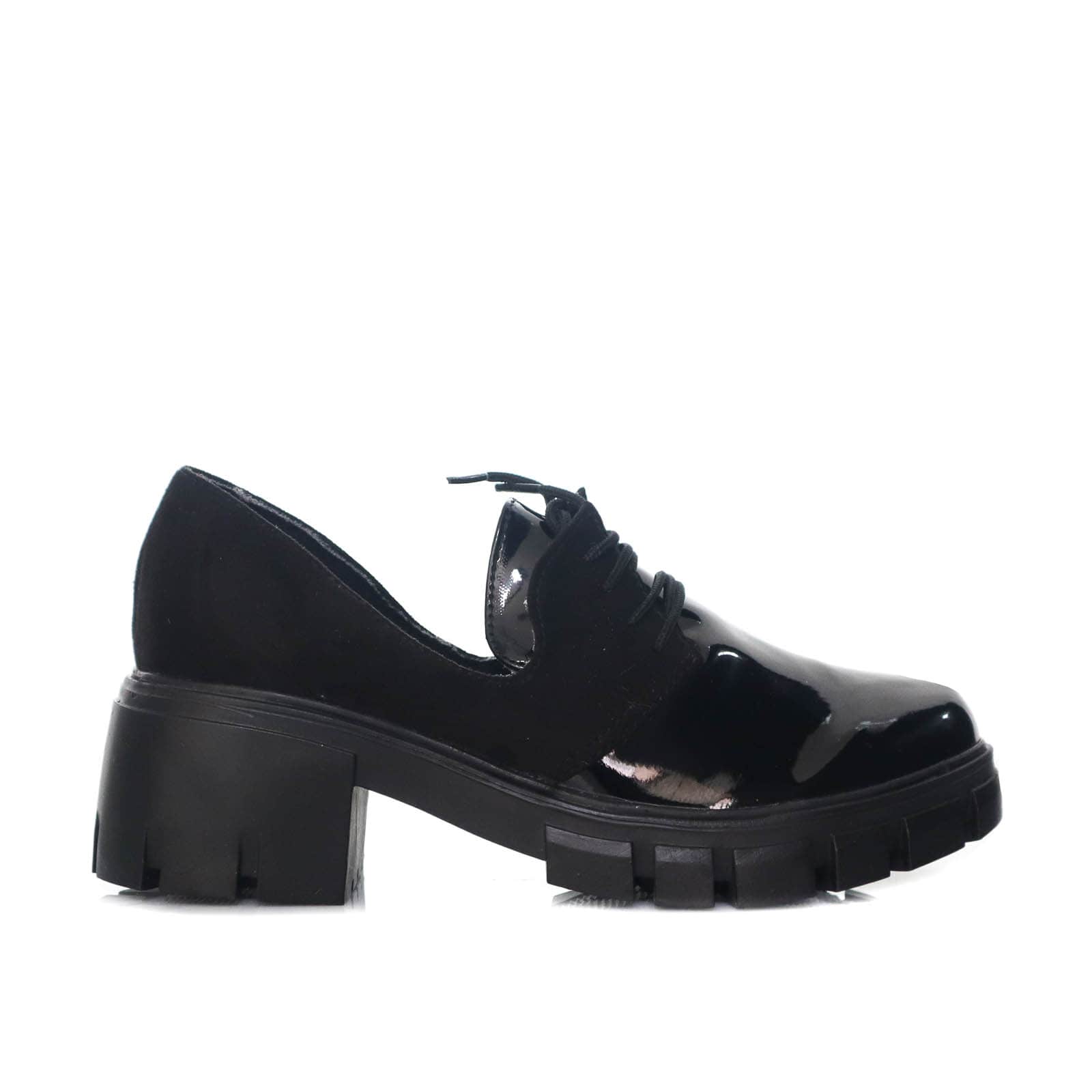 Bolichero negro charol para mujer 1221-z227