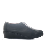 Mocasin negro cuero para mujer H-ANDREA