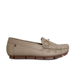 Mocasin taupe cuero para mujer TA09-Z449