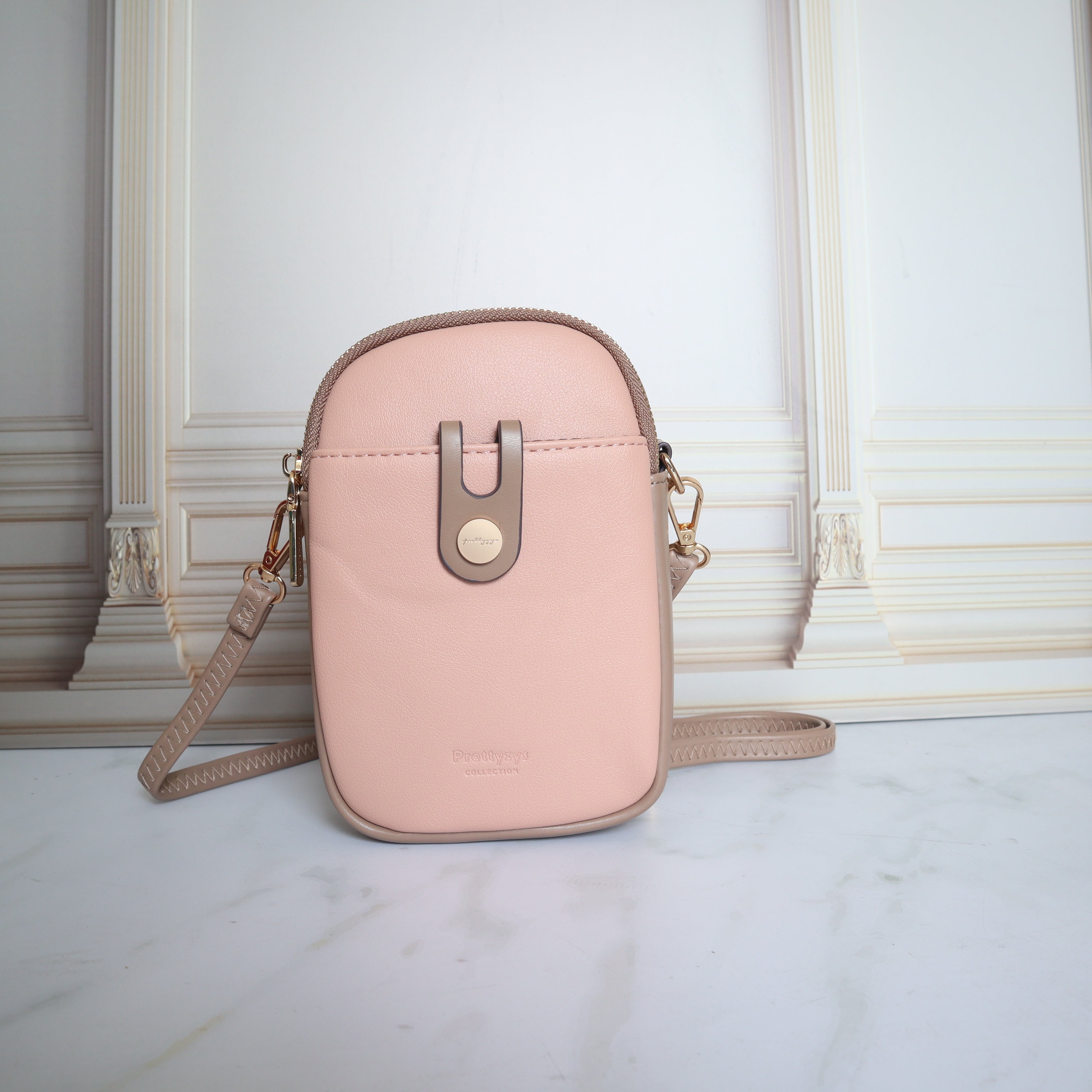 Portacelular cafe x rosa para mujer PCZ071