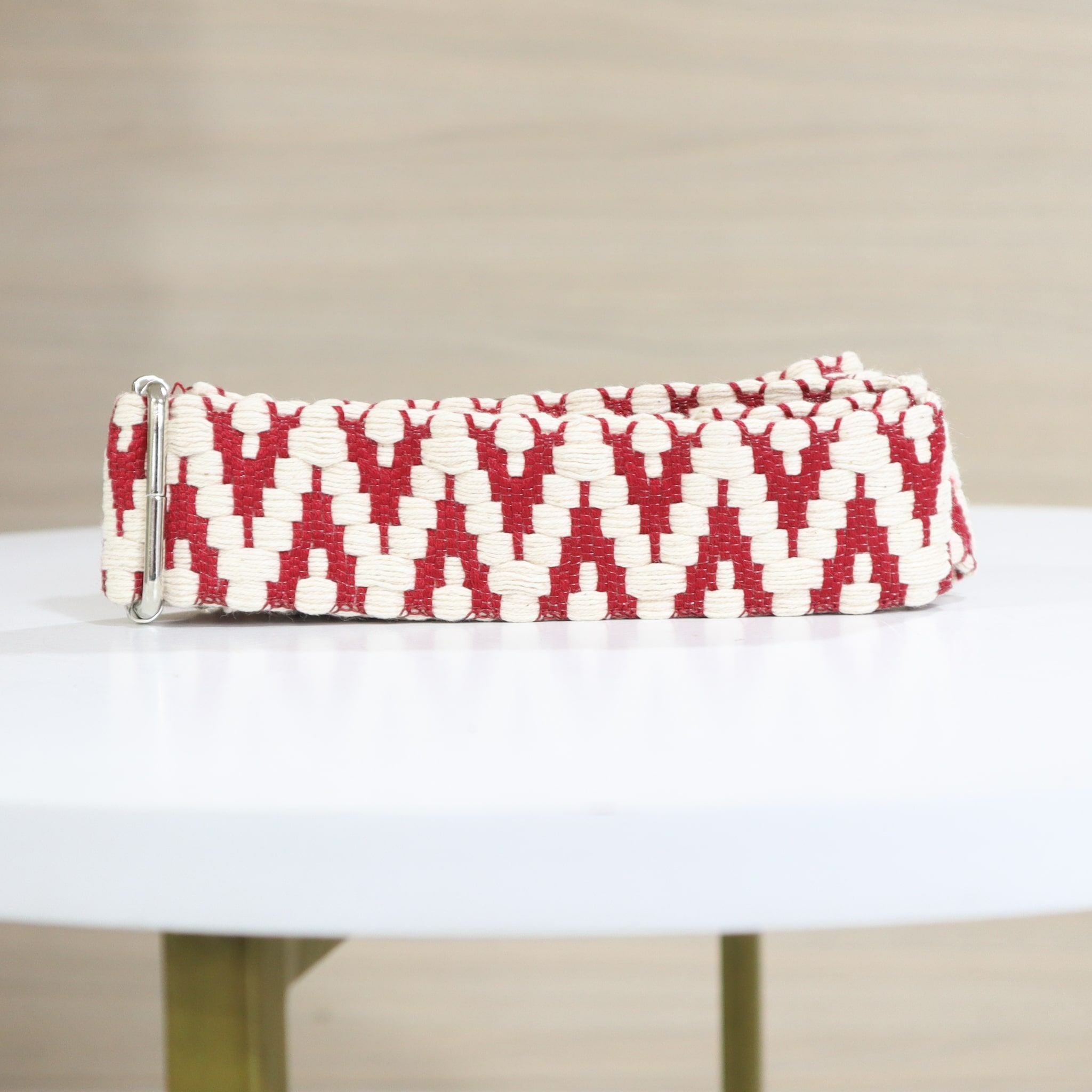 Riata beige x beige x rojo zigzag para mujer REA1