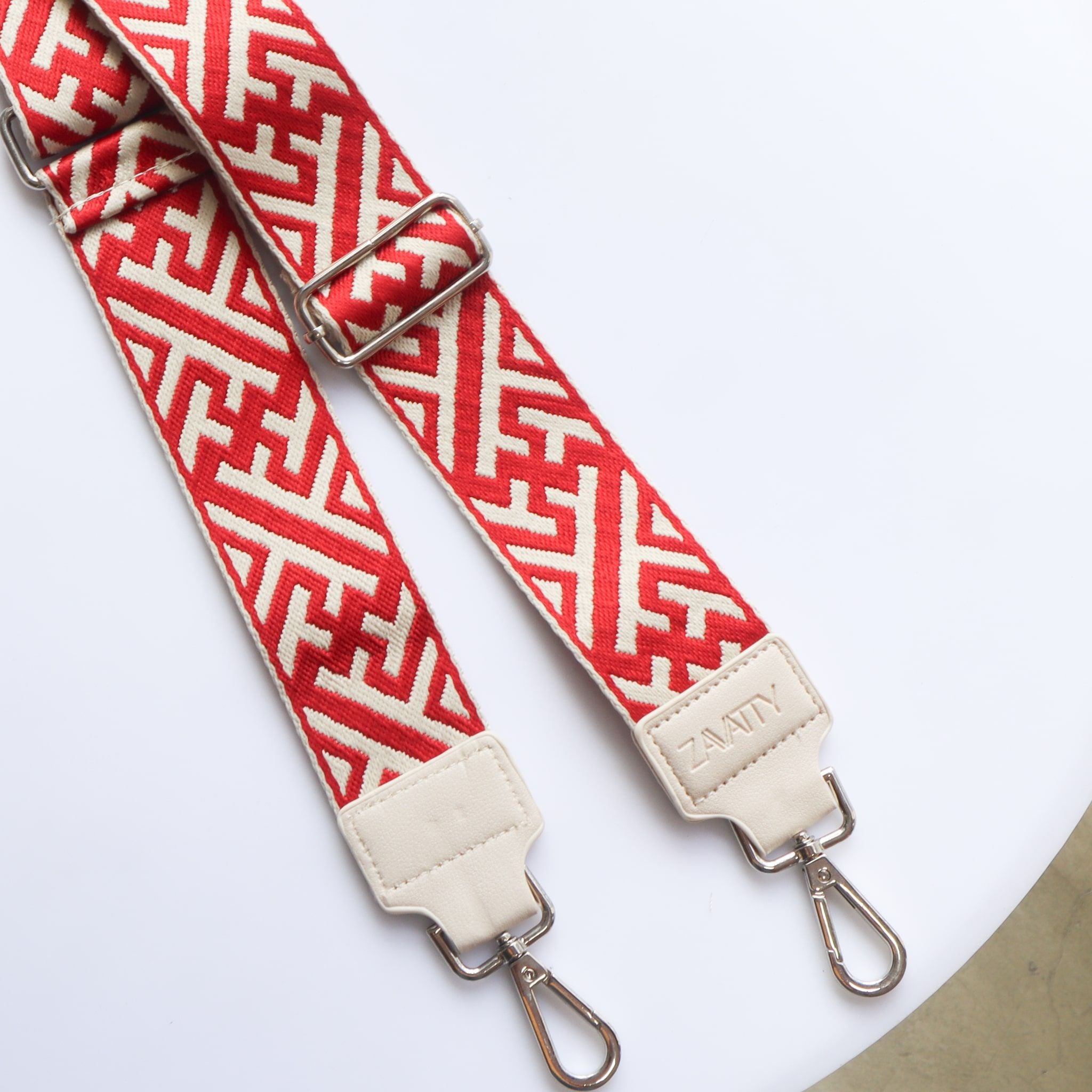 Reata para bolsos de mujer REA1 COLOR BEIGE CON ROJO