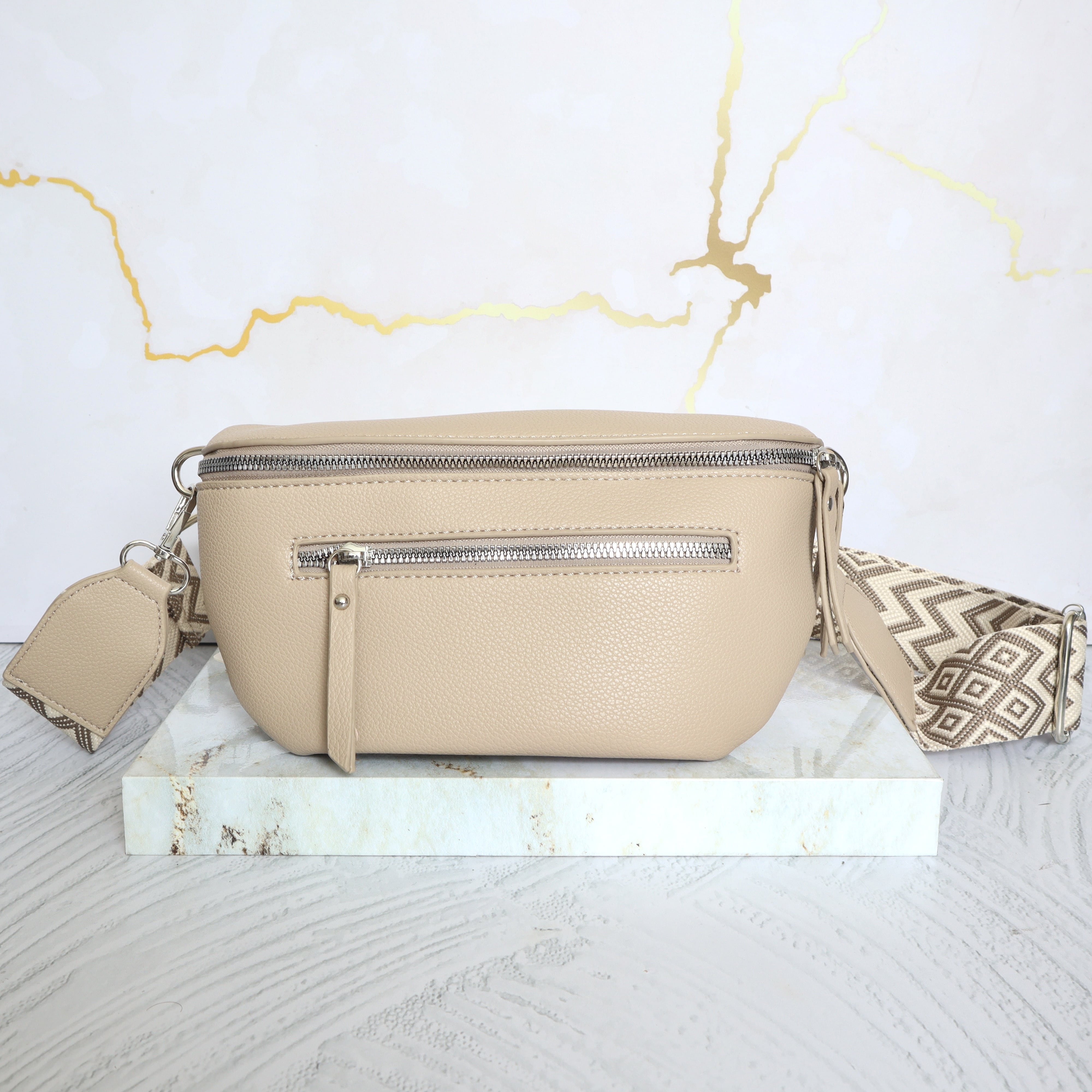 Riñonera beige para mujer RIZ9007